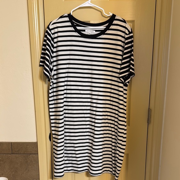 Free Assembly Dresses & Skirts - Black and white striped t-shirt dress